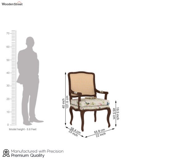 Kelvin Cane Arm Chair with Backrest