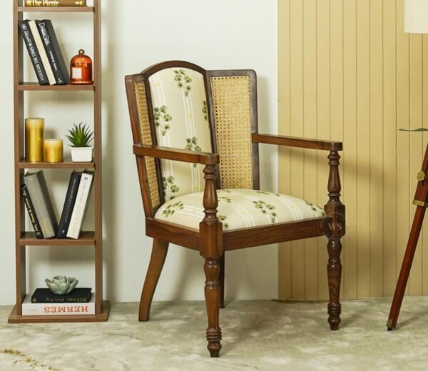 Smera Sheesham Wood Arm Chair with Cane