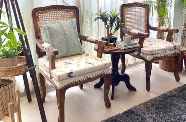 Kelvin Cane Arm Chair with Backrest
