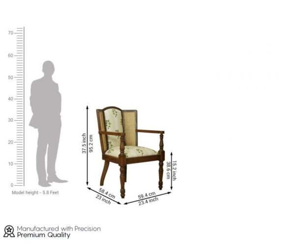 Smera Sheesham Wood Arm Chair with Cane