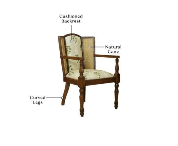 Smera Sheesham Wood Arm Chair with Cane