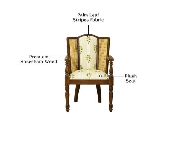 Smera Sheesham Wood Arm Chair with Cane