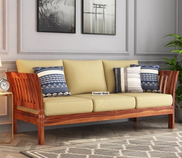Raiden 3 Seater Wooden Sofa