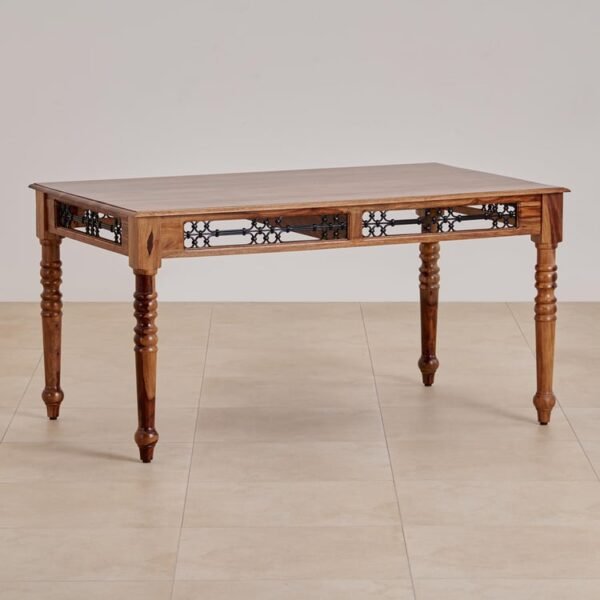 Kian Sheesham Wood 6-Seater Dining Set with Chairs - Brown