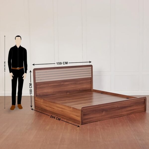 Leon Eldora Queen Bed with Hydraulic Storage - Brown