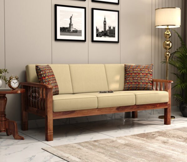 Olympia 3 Seater Wooden Sofa