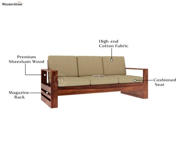 Winster 3 Seater Wooden Sofa
