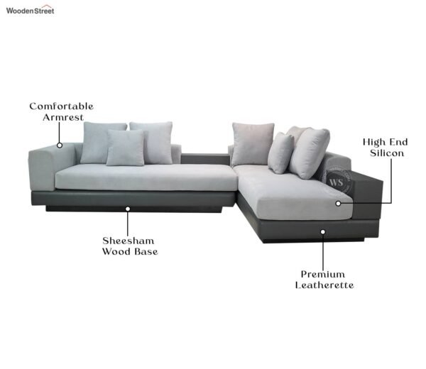 Gracious L- Shape Right Aligned Fabric Sofa