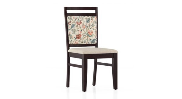 Floyd 6 Seater Dining Table, Glass Top, Finish - Mahogany With set of 6 Alaine Dining Chairs