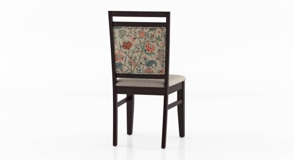 Floyd 6 Seater Dining Table, Glass Top, Finish - Mahogany With set of 6 Alaine Dining Chairs