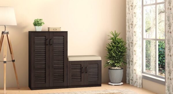 Bennis 9 Pair Shoe Rack in Dark Walnut