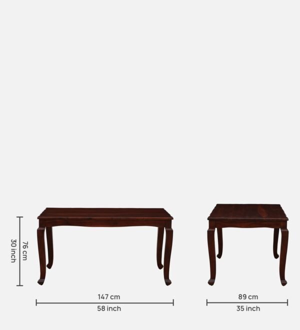 Amiens Sheesham Wood 6 Seater Dining Set In Honey Oak Finish