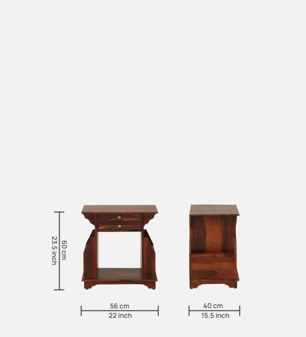 Anderby Sheesham Wood End Table In Honey Oak Finish
