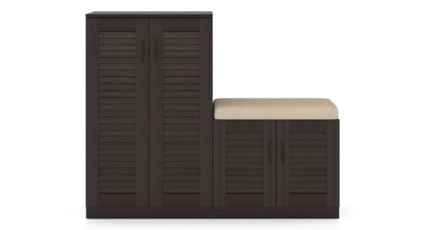 Bennis 9 Pair Shoe Rack in Dark Walnut