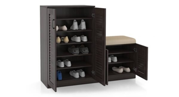 Bennis 9 Pair Shoe Rack in Dark Walnut