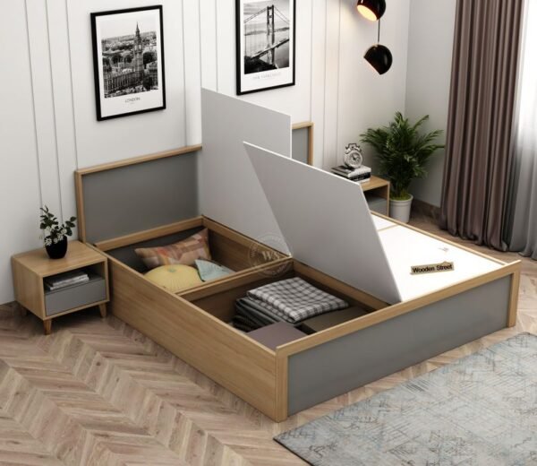 Vespera Engineered Wood Bed With Box Storage