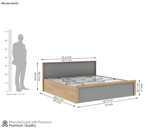 Vespera Engineered Wood Bed With Box Storage