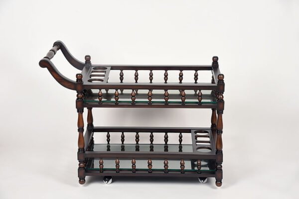 Raahat Teak Wood Tea Trolley On Wheels