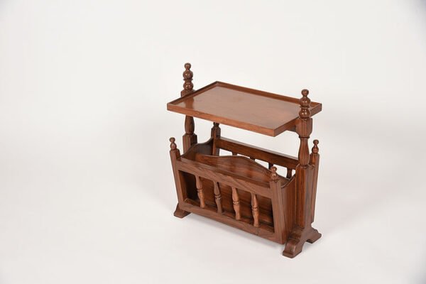 Paurvi Teak Wood Table Cum Magazine Holder