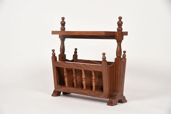 Paurvi Teak Wood Table Cum Magazine Holder