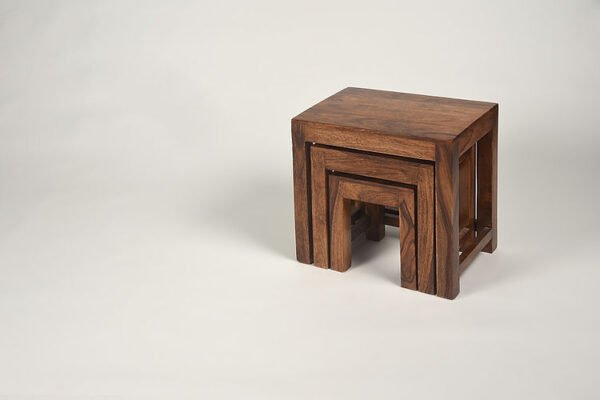 Jivaan Sheesham Wood Set Of 3 Stools