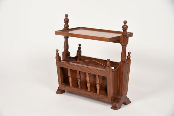 Paurvi Teak Wood Table Cum Magazine Holder
