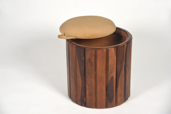 Mihira Sheesham Wood Storage Ottoman