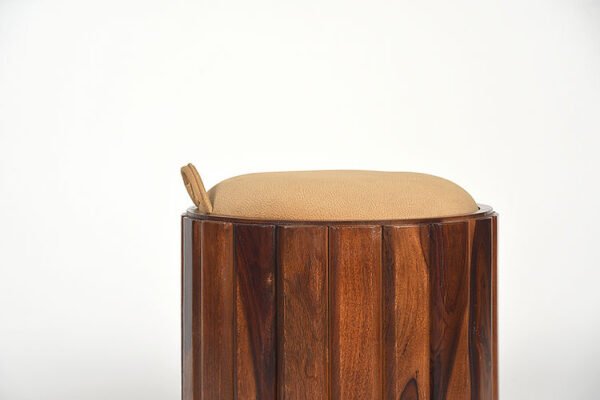 Mihira Sheesham Wood Storage Ottoman