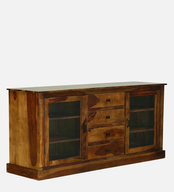Barkston Sheesham Wood Crockery Unit In Provincial Teak Finish