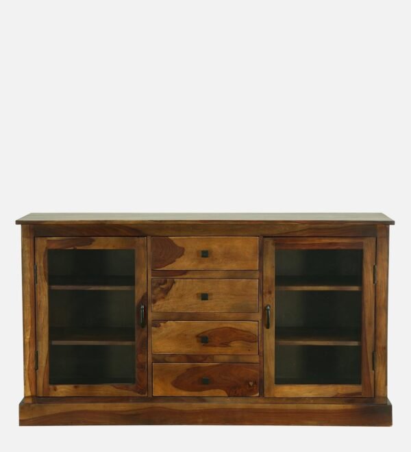 Barkston Sheesham Wood Crockery Unit In Provincial Teak Finish