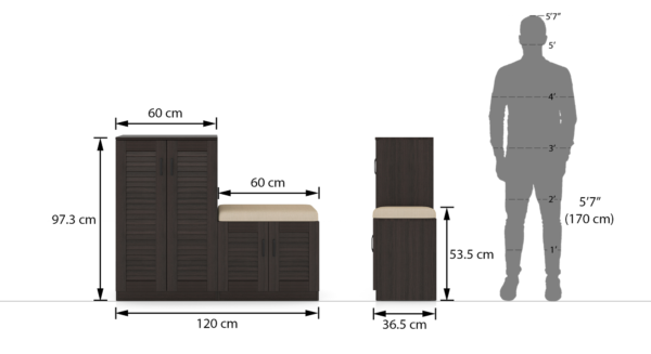 Bennis 9 Pair Shoe Rack in Dark Walnut