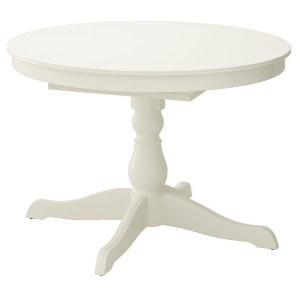 Table and 4 chairs, white/white,