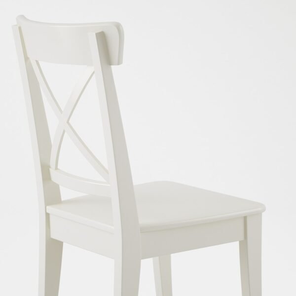 Table and 4 chairs, white/white,