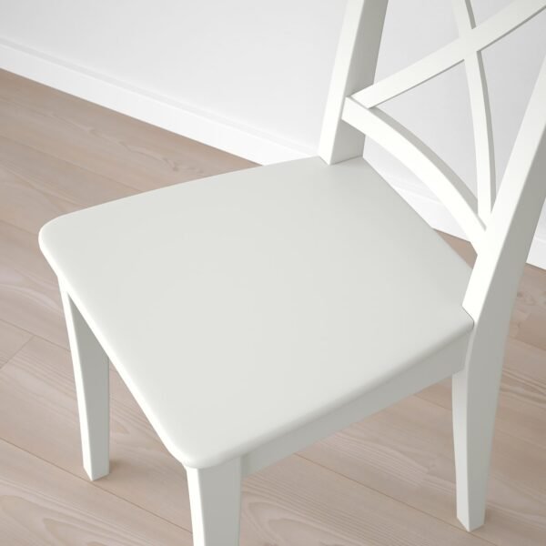 Table and 4 chairs, white/white,