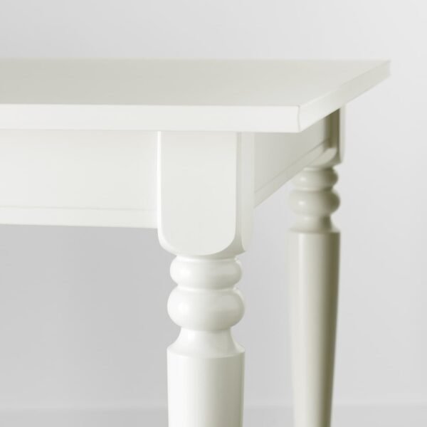 Table and 6 chairs, white white/Hallarp beige,