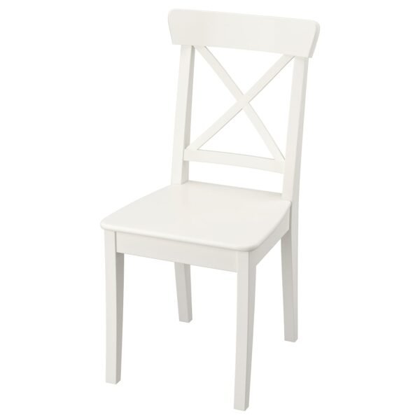 Table and 4 chairs, white/white,