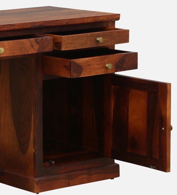 Bickington Sheesham Wood Writing Table In Honey Oak Finish