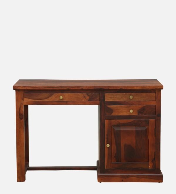 Bickington Sheesham Wood Writing Table In Honey Oak Finish