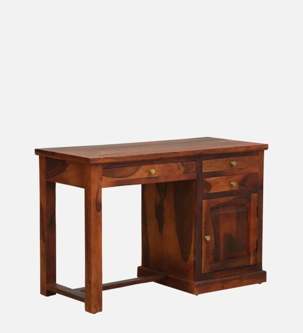 Bickington Sheesham Wood Writing Table In Honey Oak Finish