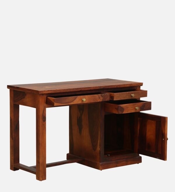 Bickington Sheesham Wood Writing Table In Honey Oak Finish