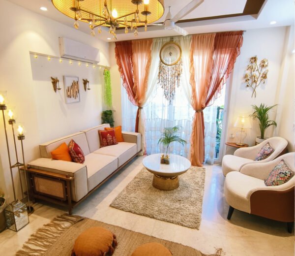 Saket 3 Seater Ash Wood Cane Sofa