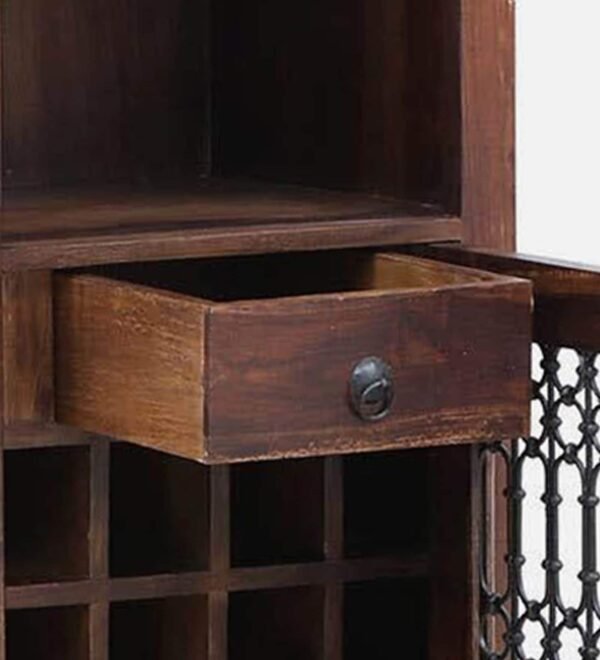 Stafford Sheesham Wood Bar Cabinet In Provincial Teak