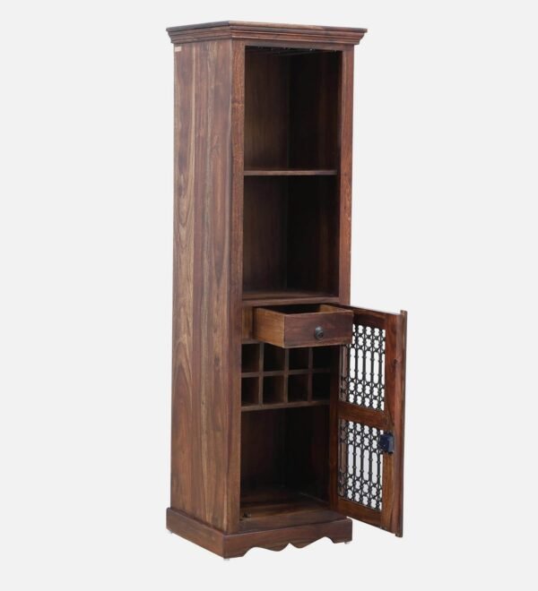 Stafford Sheesham Wood Bar Cabinet In Provincial Teak
