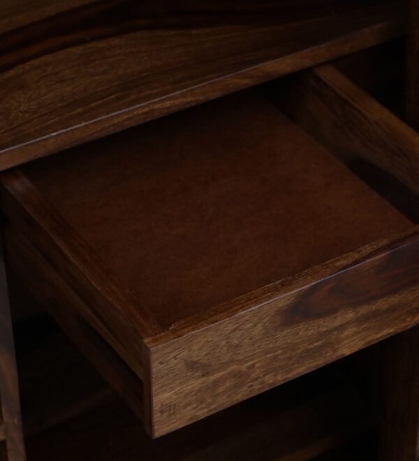 Stafford Sheesham Wood Bar Cabinet In Scratch Resistant Provincial Teak Finish